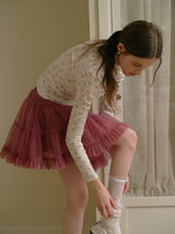 Rosy 5-Layer Mesh Pleated Skirt