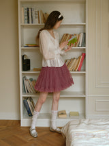 Rosy 5-Layer Mesh Pleated Skirt
