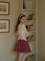 Rosy 5-Layer Mesh Pleated Skirt