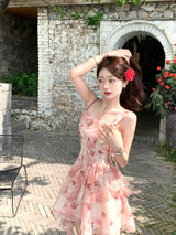 Romantic Rose Blossom Layered Dress