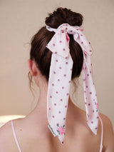 Dot Rose Fairy Ribbon Scrunchie
