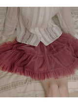 Rosy 5-Layer Mesh Pleated Skirt