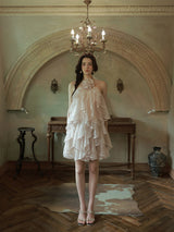 Whispering Petals Halter Cake Dress