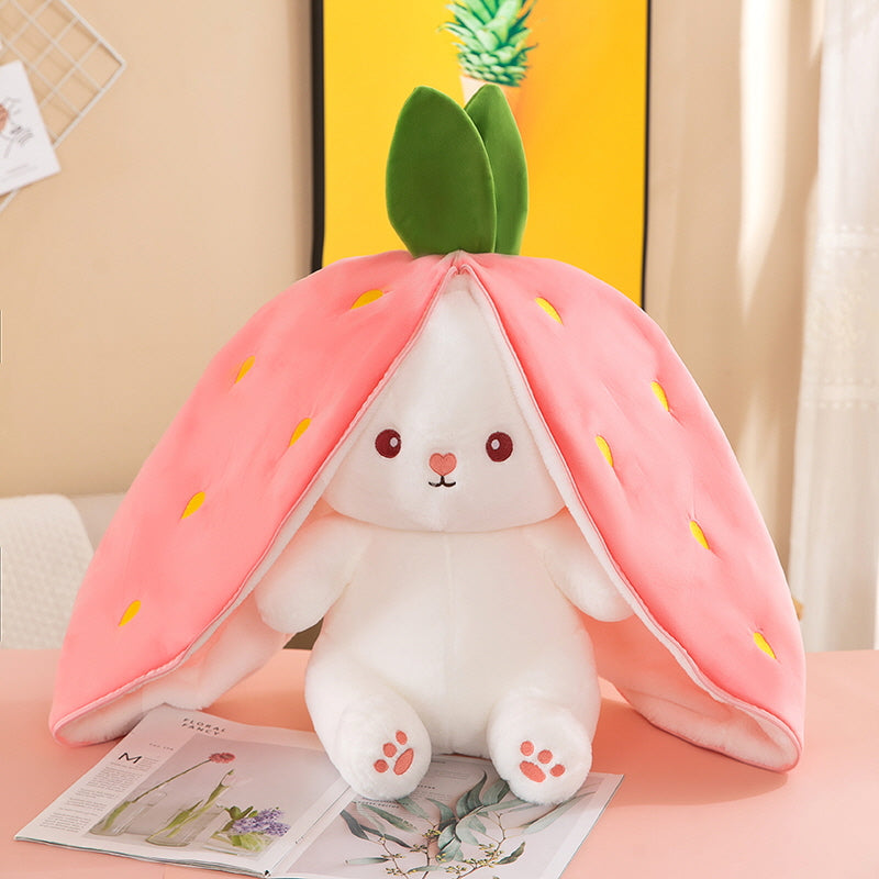 Strawberry Carrot Transform Rabbit Doll Plush Toy