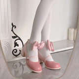 Gradient Blush Bow Girly High Heels Low Heels Shoes