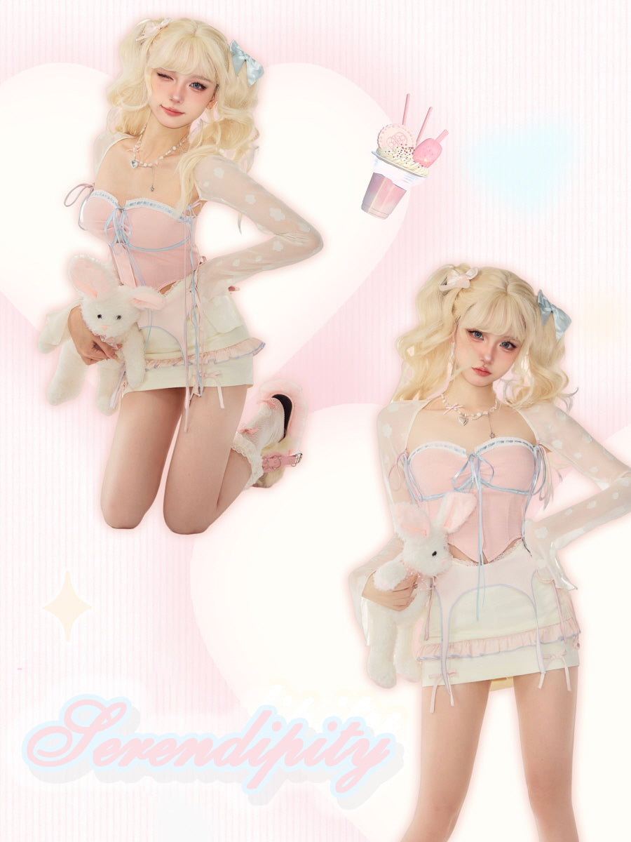 Teenage Powder Pink Tubetop Two-piece Set