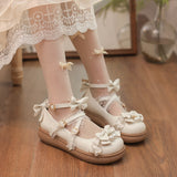 Round Toe White Pink Lolita Princess Mary Jane Flat Shoes