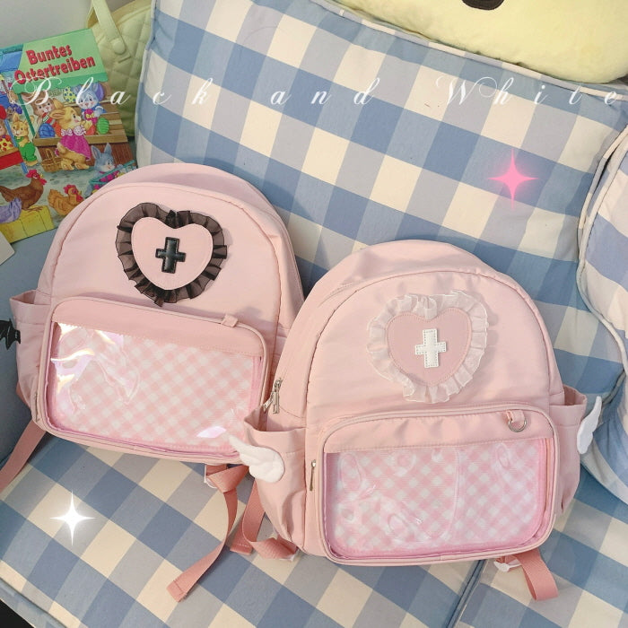 Pink Angel Demon School Backpack