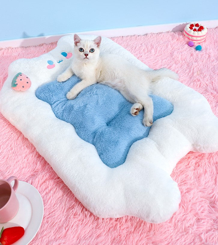 Strawberry Fluffy Soft Pet Cats Dogs Beds Mat House