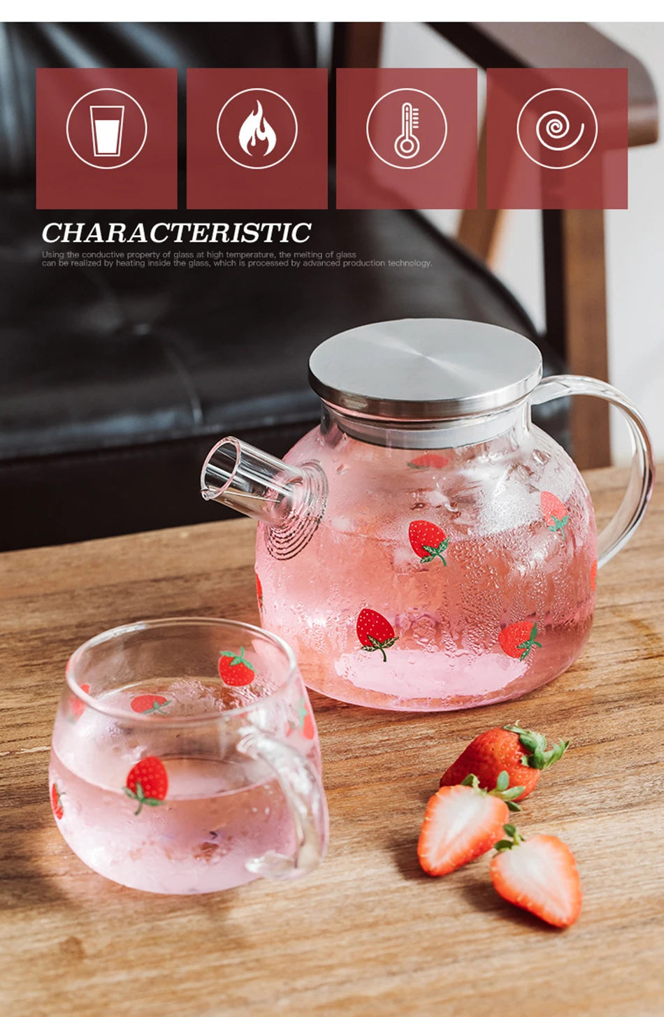 Sweet Strawberry Jug Cup Set