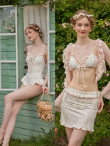 French Vintage Romantic Beach Resort Swimwear