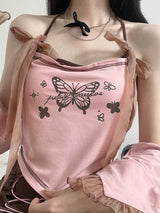 Butterfly Pink Black Camisole Skirt