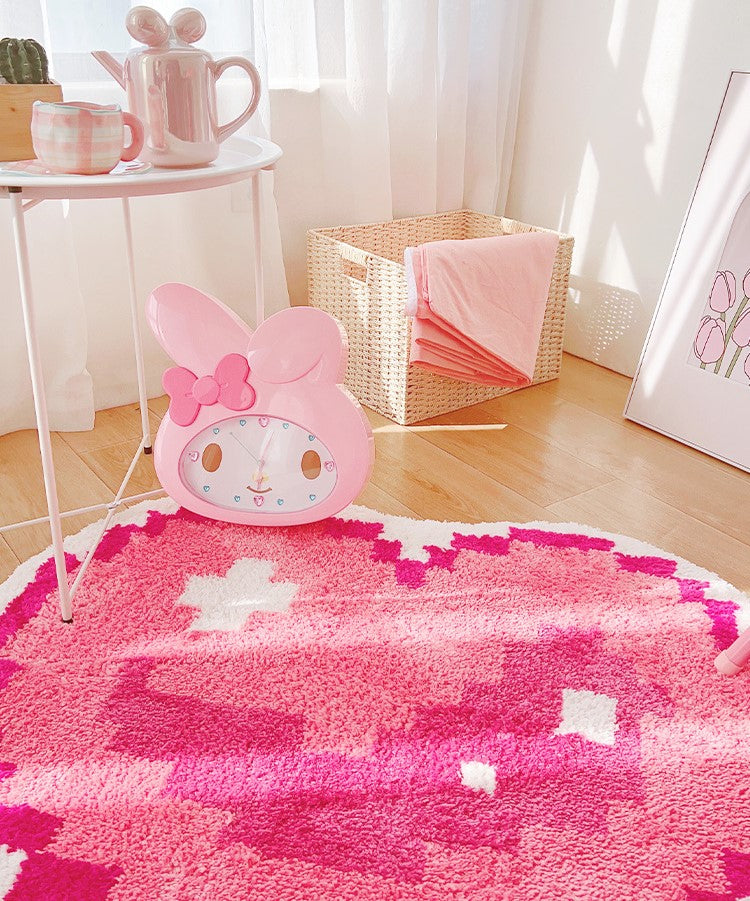 Pink Pixel Heart Soft Mat Rugs Carpets Bedroom Decor