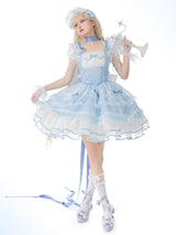 Fairy Tale Lolita Pink Blue Black Dress