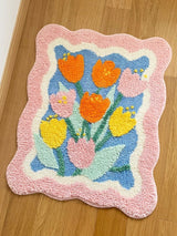 Pink Tulip Soft Plush Floor Mat Rug Carpet