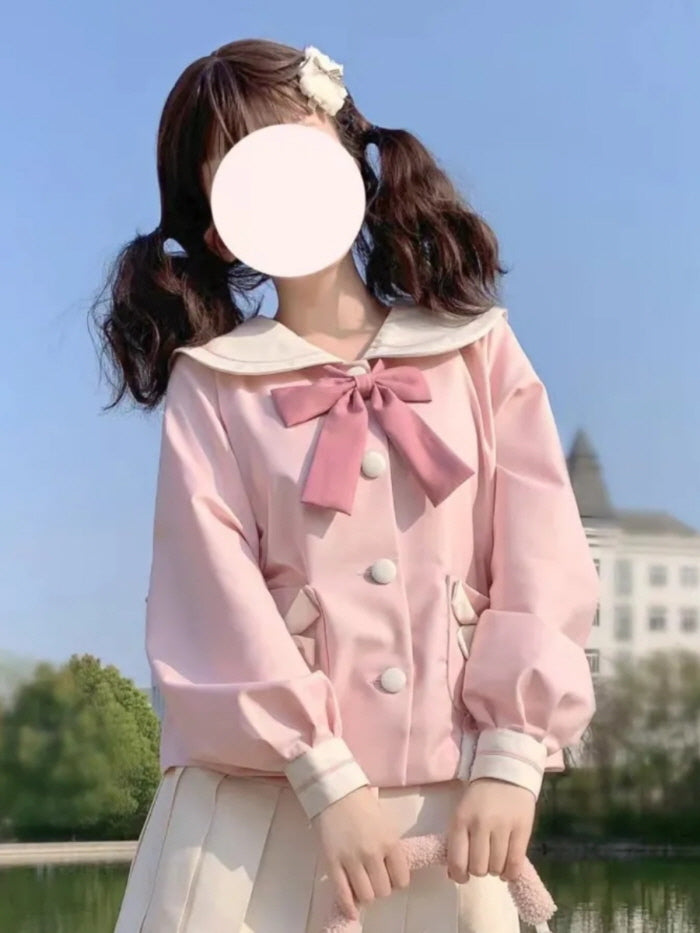 Pink Sailor Kindergarten Uniform Set