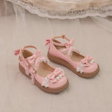 Round Toe White Pink Lolita Princess Mary Jane Flat Shoes