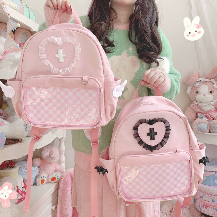 Pink Angel Demon School Backpack