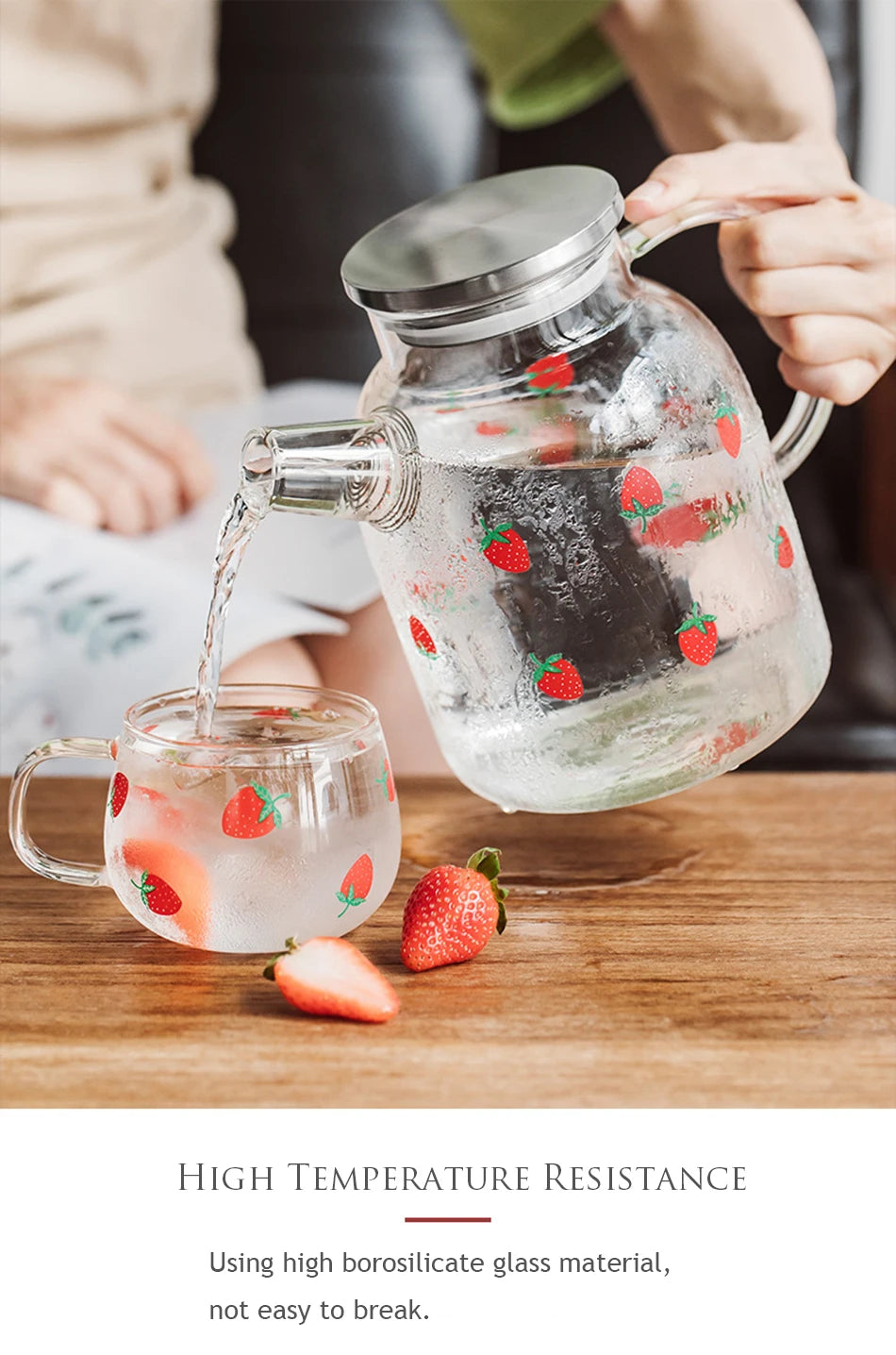 Sweet Strawberry Jug Cup Set