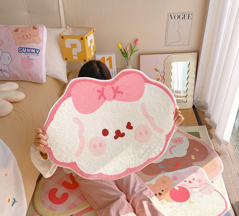 Kawaii Bunny Bear Bedroom Carpet Rug Mat