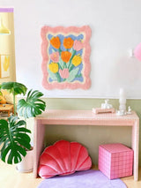 Pink Tulip Soft Plush Floor Mat Rug Carpet