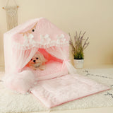 Cute Princess White Pink Gray Pet Bed