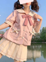 Pink Sailor Kindergarten Uniform Set