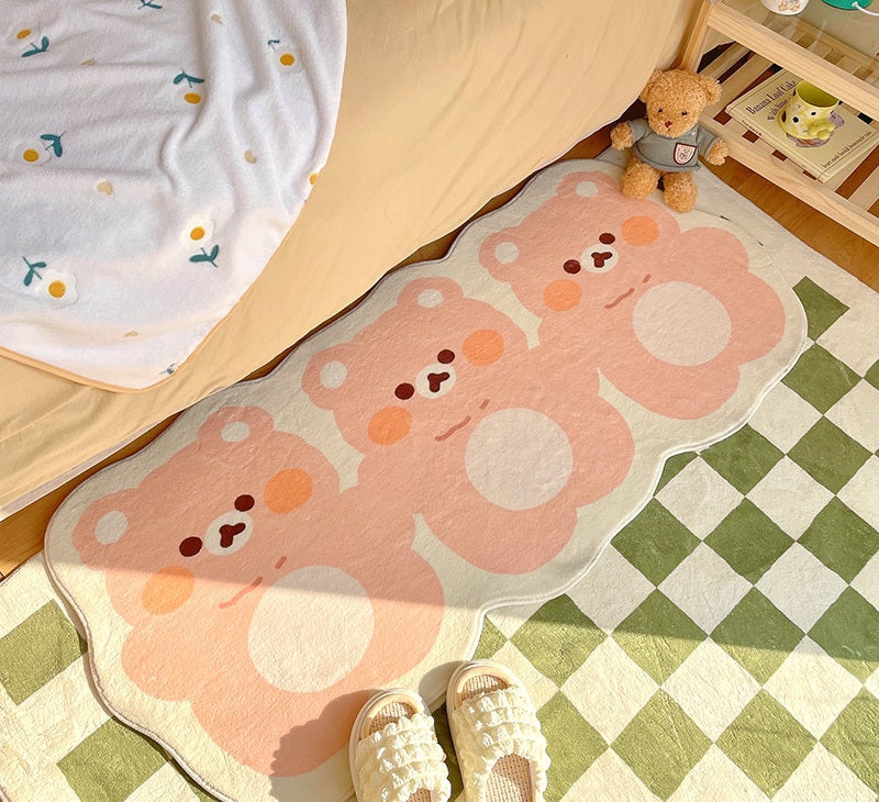 Kawaii Bunny Bear Bedroom Carpet Rug Mat