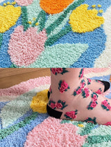 Pink Tulip Soft Plush Floor Mat Rug Carpet