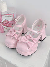 Princess Lolita Bow High Heels Mary Jane Shoes