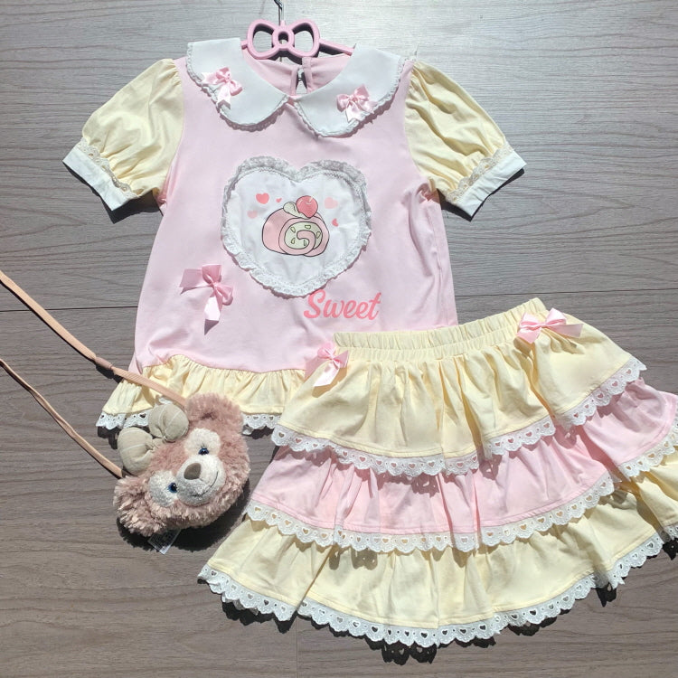 Cake Dolly T-shirts Skirt Set