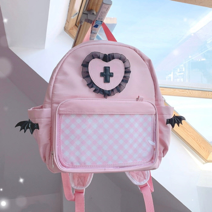 Pink Angel Demon School Backpack