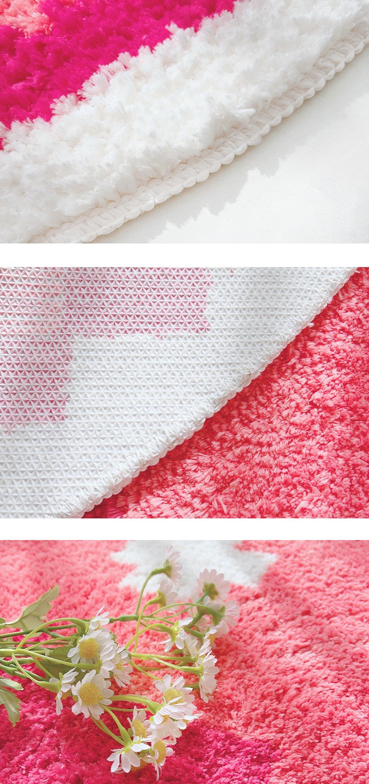 Pink Pixel Heart Soft Mat Rugs Carpets Bedroom Decor