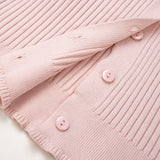 Pink Knitted Soft Camisole Cardigan Set