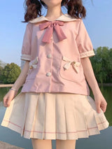 Pink Sailor Kindergarten Uniform Set