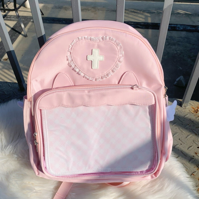 Pink Angel Demon School Backpack