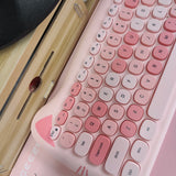 Cute Meow Wireless Keyboard Mouse Set