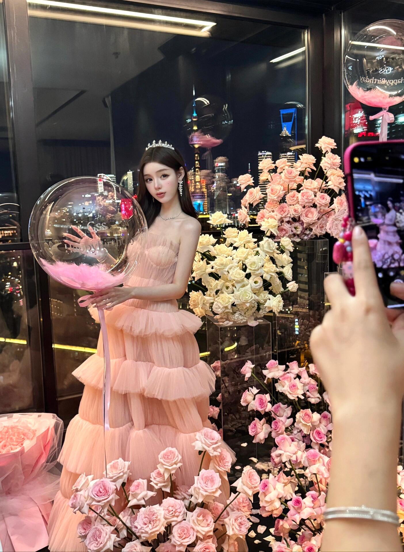 Ethereal Blush Princess Tulle Dress