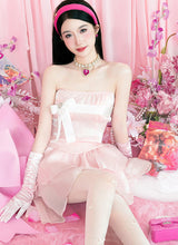 Sugar Blush Ribbon Dress + Pink Gloves Set