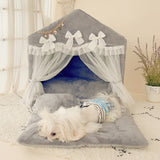 Cute Princess White Pink Gray Pet Bed