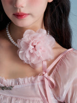 Pearl Blossom Choker & Ribbon Corsage