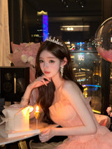 Ethereal Blush Princess Tulle Dress
