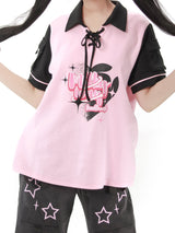 Y2k Pink T-shirt Pants Set