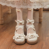 Round Toe White Pink Lolita Princess Mary Jane Flat Shoes