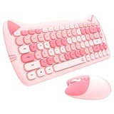 Cute Meow Wireless Keyboard Mouse Set