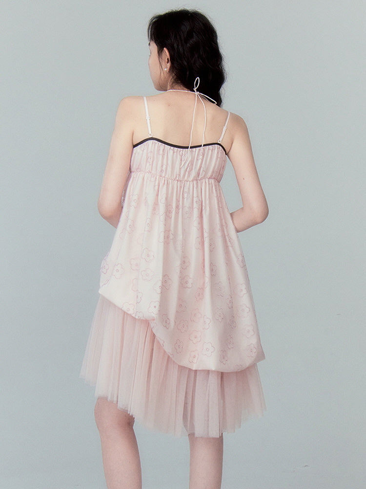 Black Ribbon Bowknot Pink Dress