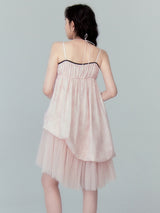 Black Ribbon Bowknot Pink Dress