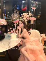 Ethereal Blush Princess Tulle Dress