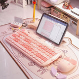 Cute Meow Wireless Keyboard Mouse Set