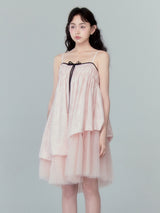 Black Ribbon Bowknot Pink Dress